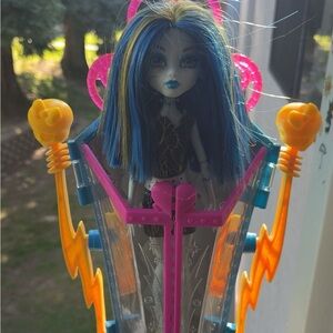 Monster High Doll Frankie with blue hair n her accessories